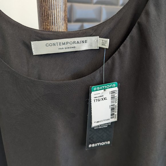 NWT Contemporaine XXL Soft Flare Black Tank Top - Picture 4 of 5